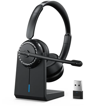 Wireless Headset with Mic for Clear Work Calls, Bluetooth 5.2 Headset with Noise Cancelling Microphone & Mute Button, 40H Talk Time for Zoom Teams, Home Office, PC Mac Laptop Phone (Glossy Blac Wireless Headset with Mic for Clear Work Calls, Bluetooth 5.2 Headset with Noise Cancelling Microphone & Mute Button, 40H Talk Time for Zoom Teams, Home Office, PC Mac Laptop Phone (Glossy Blac
