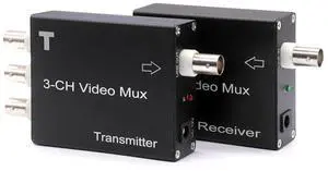 Plug and Play Video Ethernet to Fiber Optic Extender for CCTV Cameras, 3 Channel Plug and Play Video Ethernet to Fiber Optic Extender for CCTV Cameras, 3 Channel