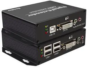 DVI KVM USB Extender Over Fiber 4K@30Hz EMI Immunity Up to 20km (12.4 Miles), Remote Keyboard & Mouse, EDID, RS232, IR, Zero Latency DVI KVM USB Extender Over Fiber 4K@30Hz EMI Immunity Up to 20km (12.4 Miles), Remote Keyboard & Mouse, EDID, RS232, IR, Zero Latency