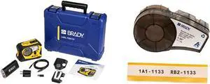 Brady M211 Portable Bluetooth Label Printer Kit (M211-KIT) and M21-1500-427, 110930 1.5" x14' Translucent/White BMP21 Vinyl Wire & Cable Label, Pack of 4 Cartridges Brady M211 Portable Bluetooth Label Printer Kit (M211-KIT) and M21-1500-427, 110930 1.5" x14' Translucent/White BMP21 Vinyl Wire & Cable Label, Pack of 4 Cartridges