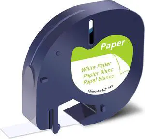 40 Pack Compatible for Dymo LetraTag Refills 91330 91220 91200 59421 S0721510 White Paper Label Tape 1/2'' 12mm x 4m for Letra Tag LT100H LT100T QX50 Label Maker Black on White Tape 40 Pack Compatible for Dymo LetraTag Refills 91330 91220 91200 59421 S0721510 White Paper Label Tape 1/2'' 12mm x 4m for Letra Tag LT100H LT100T QX50 Label Maker Black on White Tape