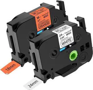 Compatible for Brother P-Touch Label Maker Tape 10PK TZe-251 TZe251 TZ-251 Black on White and 2PK TZe-B41 TZeB41 Black on Fluo Orange 18mm 0.7 inch Laminated TZe TZ Tape Compatible for Brother P-Touch Label Maker Tape 10PK TZe-251 TZe251 TZ-251 Black on White and 2PK TZe-B41 TZeB41 Black on Fluo Orange 18mm 0.7 inch Laminated TZe TZ Tape
