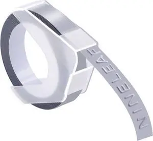 NineLeaf 40 Pack Compatible for Dymo 520104 9mm 3D Embossing Label Maker Tape 3/8'' White on Silver 3D Plastic Labels for Organizer Xpress Pro, MoTEX E101 E404, Office Mate II NineLeaf 40 Pack Compatible for Dymo 520104 9mm 3D Embossing Label Maker Tape 3/8'' White on Silver 3D Plastic Labels for Organizer Xpress Pro, MoTEX E101 E404, Office Mate II