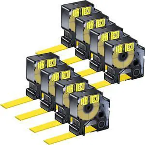8 Pack Compatible for Dymo Rhino 1805444 Black on Yellow 1" x 4.9' Industrial Heat Shrink Tube Labels for Rhino 6000 6500 Label Maker 8 Pack Compatible for Dymo Rhino 1805444 Black on Yellow 1" x 4.9' Industrial Heat Shrink Tube Labels for Rhino 6000 6500 Label Maker