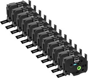 12 Pack Compatible with P-Touch TZe-355 AZE-355 TZ-355 White on Black 24mm 0.94'' Laminated Label Tape Replacement for Ptouch PT-D600 PT-E500 PT-H500 PT-P710BT PT-1400 PT-9200DX Label Maker 12 Pack Compatible with P-Touch TZe-355 AZE-355 TZ-355 White on Black 24mm 0.94'' Laminated Label Tape Replacement for Ptouch PT-D600 PT-E500 PT-H500 PT-P710BT PT-1400 PT-9200DX Label Maker