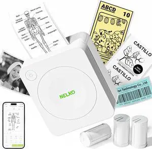 Mini Sticker Printer, PM230 Print Pod with 3 Rolls of Paper, White Mini Sticker Printer, PM230 Print Pod with 3 Rolls of Paper, White