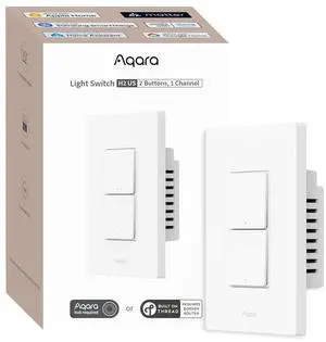Smart Light Switch H2 (2-in-1 Neutral, 2 Buttons, 1 Channel) | Matter Over Thread Wall Switch for Smart Home, Thread/Zigbee Protocol, Supports Apple Home, Google, Alexa Smart Light Switch H2 (2-in-1 Neutral, 2 Buttons, 1 Channel) | Matter Over Thread Wall Switch for Smart Home, Thread/Zigbee Protocol, Supports Apple Home, Google, Alexa