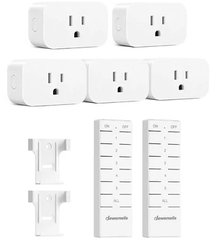 DEWENWILS Remote Control Outlet with All On/Off Button, Indoor Remote Outlet Switch for Christmas Tree Lights, Lamps, Fan, 2 Mountable Brackets, 15A/1875W, 100FT, 2 Remote and 5 Outlets DEWENWILS Remote Control Outlet with All On/Off Button, Indoor Remote Outlet Switch for Christmas Tree Lights, Lamps, Fan, 2 Mountable Brackets, 15A/1875W, 100FT, 2 Remote and 5 Outlets