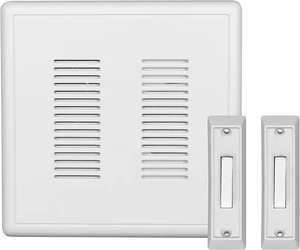 PrimeChime Plus 2 Electric Doorbell Kit - Doorbells for Home - Includes Selectable Ring Chimes - Basic Button, White - NICOR Lighting PrimeChime Plus 2 Electric Doorbell Kit - Doorbells for Home - Includes Selectable Ring Chimes - Basic Button, White - NICOR Lighting