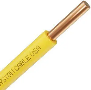 SYSTON 14 AWG Tracer Wire 600V 100% Solid Copper Conductor Direct Burial Underground, Yellow Tracer Wire for Locating Underground Gas Pipes and Fiber Optic Lines, 30.48 M / 100 FT SYSTON 14 AWG Tracer Wire 600V 100% Solid Copper Conductor Direct Burial Underground, Yellow Tracer Wire for Locating Underground Gas Pipes and Fiber Optic Lines, 30.48 M / 100 FT