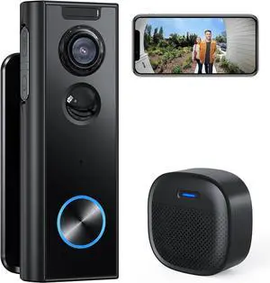 XTU 2K Wireless Video Doorbell Camera No Subscription with Chime & Multi-Angle Bracket, Two-Way Audio, Human Detection, Night Vision, Battery Powered, Compatible with Alexa and Google Home XTU 2K Wireless Video Doorbell Camera No Subscription with Chime & Multi-Angle Bracket, Two-Way Audio, Human Detection, Night Vision, Battery Powered, Compatible with Alexa and Google Home