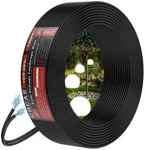 Cocar 12/2 Landscape Lighting Wire 120FT, 12 AWG Low Voltage Outdoor Direct Burial Cable, 2-Conductor Wire for Park, Yard, and Landscape LED Lighting Systems Cocar 12/2 Landscape Lighting Wire 120FT, 12 AWG Low Voltage Outdoor Direct Burial Cable, 2-Conductor Wire for Park, Yard, and Landscape LED Lighting Systems