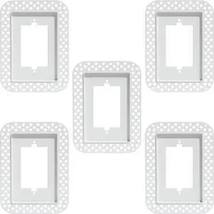 Fittes Modern Flush Wall Outlet Switch Receptacle Mount, 1 Gang, Customizable, ABS Lite, White, 5 Pack Fittes Modern Flush Wall Outlet Switch Receptacle Mount, 1 Gang, Customizable, ABS Lite, White, 5 Pack