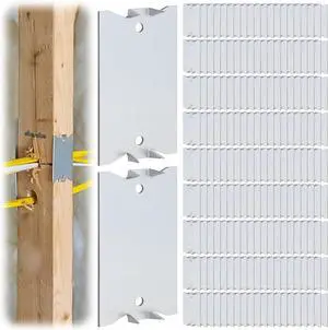 200 Pack Nail Plates for Wood Studs, 2.5 x 1.5 Inch Nail Guards for Studs with Sharp Pointed Prongs, Anti-Nail Protection Plate for Protecting Plumbing Wiring and Electrical Safety 200 Pack Nail Plates for Wood Studs, 2.5 x 1.5 Inch Nail Guards for Studs with Sharp Pointed Prongs, Anti-Nail Protection Plate for Protecting Plumbing Wiring and Electrical Safety
