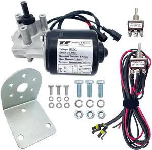 3/8" D Shaft 12V DC Reversible Electric Gear Motor 50 RPM with Toggle Switch Wire Kits L Bracket Forward and Reverse Motor Replaces PN01007-38 3/8" D Shaft 12V DC Reversible Electric Gear Motor 50 RPM with Toggle Switch Wire Kits L Bracket Forward and Reverse Motor Replaces PN01007-38