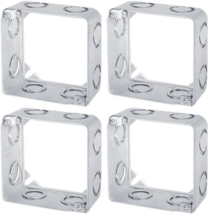 OHLECTRIC 4" Square Steel Work Box Extension Rings 2-1/8" Deep with Eight 1/2" & 3/4 Knockouts, Fire Rated| Ideal for Wiring Connections, Housing Receptacle & Switches (4-Pack) OHLECTRIC 4" Square Steel Work Box Extension Rings 2-1/8" Deep with Eight 1/2" & 3/4 Knockouts, Fire Rated| Ideal for Wiring Connections, Housing Receptacle & Switches (4-Pack)