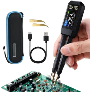 10kHz LCR Meter Tweezer ESR Meter & Mini SMD Multimeter for Capacitance, Inductance, Continuity & Diode Testing, Rechargeable LCR-ST1 10kHz LCR Meter Tweezer ESR Meter & Mini SMD Multimeter for Capacitance, Inductance, Continuity & Diode Testing, Rechargeable LCR-ST1