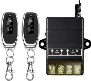 VONVOFF Wireless Remote Switch for Household Appliances Pump,110V/120V/240V Powerful Wireless RF Switch for Lights Ceiling and Electrical Equipment, with 328ft Long Range(Two Remote Controls)(Black) VONVOFF Wireless Remote Switch for Household Appliances Pump,110V/120V/240V Powerful Wireless RF Switch for Lights Ceiling and Electrical Equipment, with 328ft Long Range(Two Remote Controls)(Black)