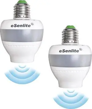 Motion Sensor Light Socket, Radar Motion E26 Screw LED CFL Incandescent Bulb Adapter, Dusk to Dawn Dimmable Control (2) Motion Sensor Light Socket, Radar Motion E26 Screw LED CFL Incandescent Bulb Adapter, Dusk to Dawn Dimmable Control (2)