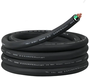 15FT 6/3 6AWG SOOW Portable Power Cable (3 Conductor600V 6 Gauge Electrical SOOW Wire for Welder Machine, Generator, EV Car Charger,Portable Light, Motor Lead, Industrial Outdoor 15FT 6/3 6AWG SOOW Portable Power Cable (3 Conductor600V 6 Gauge Electrical SOOW Wire for Welder Machine, Generator, EV Car Charger,Portable Light, Motor Lead, Industrial Outdoor