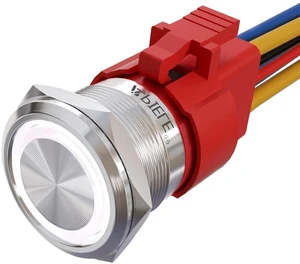 APIELE 10 Amp 22mm Momentary Push Button Switch 12V Angel Eye LED Waterproof Stainless Steel Round Self Reset 7/8'' 1NO 1NC (10 Amp/White Led) APIELE 10 Amp 22mm Momentary Push Button Switch 12V Angel Eye LED Waterproof Stainless Steel Round Self Reset 7/8'' 1NO 1NC (10 Amp/White Led)