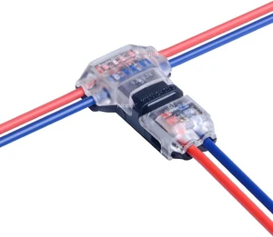 2 Pin T Connector for 22/20/18 AWG Wiring,Max DC/AC 300V 10A,IDC Self Stripping,T Tap Wire Splicer to Connect Branches to Main Wire,Car,LED Lighting,Video/Audio,and More,Clear Cover,10 PCS 2 Pin T Connector for 22/20/18 AWG Wiring,Max DC/AC 300V 10A,IDC Self Stripping,T Tap Wire Splicer to Connect Branches to Main Wire,Car,LED Lighting,Video/Audio,and More,Clear Cover,10 PCS