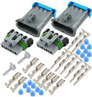 2-Pack, 30Amp (4-PIN) Metri-Pack Waterproof Connector Terminals and Seals 10-12 AWG 2-Pack, 30Amp (4-PIN) Metri-Pack Waterproof Connector Terminals and Seals 10-12 AWG