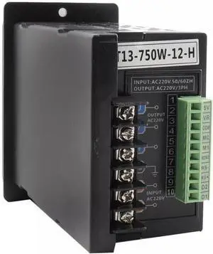 Single to 3 Phase 750W 1HP VFD Inverter Drive for Three-Phase Motor, Input 110-220V Output 3-Phase AC, Compatible with T13-750W-12-H, Black Single to 3 Phase 750W 1HP VFD Inverter Drive for Three-Phase Motor, Input 110-220V Output 3-Phase AC, Compatible with T13-750W-12-H, Black