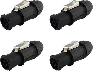 Seetronic SAC3FX AC Waterproof Power Connector Lockable 3-Core for Stage Lights, Sound Consoles, LED Panels, and Amplifiers (Black, IP65, 4PC) Seetronic SAC3FX AC Waterproof Power Connector Lockable 3-Core for Stage Lights, Sound Consoles, LED Panels, and Amplifiers (Black, IP65, 4PC)