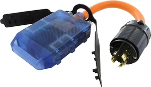 AC WORKS Protective Adapter to (4) Household Connectors with 20-Amp Circuit Breaker (L14-20 4-Prong 20A Generatotor Plug) AC WORKS Protective Adapter to (4) Household Connectors with 20-Amp Circuit Breaker (L14-20 4-Prong 20A Generatotor Plug)