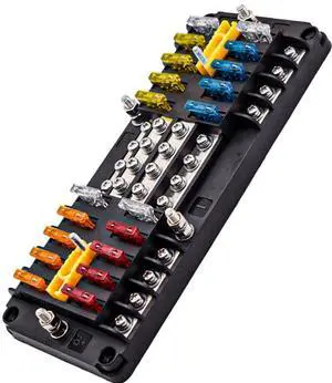 20 Way Blade Fuse Block 16 Circuit Fuse Holder Fuse DC SUB Panel with Ground and Cover for Car Boat Marine Trike Car Truck Vehicle SUV Yacht RV 20 Way Blade Fuse Block 16 Circuit Fuse Holder Fuse DC SUB Panel with Ground and Cover for Car Boat Marine Trike Car Truck Vehicle SUV Yacht RV