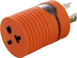 AC WORKS NEMA L6-30P 30Amp 250Volt Locking Plug to NEMA 6-15/20R 15/20Amp 250Volt Female Connector Adapter (Orange) AC WORKS NEMA L6-30P 30Amp 250Volt Locking Plug to NEMA 6-15/20R 15/20Amp 250Volt Female Connector Adapter (Orange)