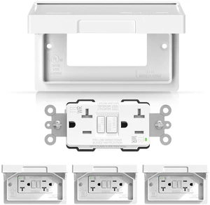 AIDA 20A GFCI Outlet with Weatherproof Cover, Tamper-Resistant & Weather Resistant Self-Test Electrical Outlet, 20A/125V for Bathroom, Kitchen, Outdoor, UL Listed, Matte White, 4 Pack AIDA 20A GFCI Outlet with Weatherproof Cover, Tamper-Resistant & Weather Resistant Self-Test Electrical Outlet, 20A/125V for Bathroom, Kitchen, Outdoor, UL Listed, Matte White, 4 Pack