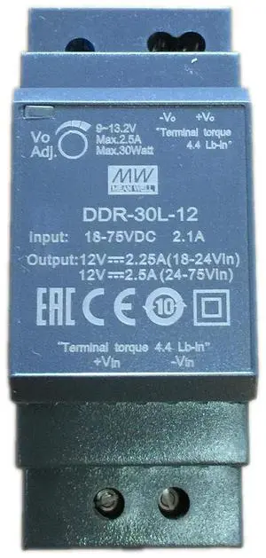 PowerNex Mean Well DDR-30 30W DIN Rail Type DC-DC Converter MEANWELL 30W Converter (DDR-30L-15) PowerNex Mean Well DDR-30 30W DIN Rail Type DC-DC Converter MEANWELL 30W Converter (DDR-30L-15)