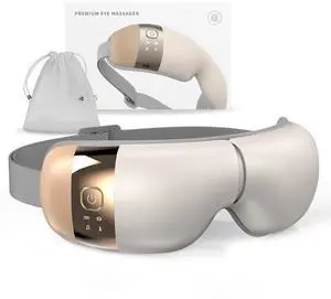 HubiCare Eye Massager with Heat, Vibration, and Music Helps Relieve Strain, Dark Circles, Dryness, and for Migraine Relief Relaxation and Better Sleep Valentines Day Gifts for Women/Men (Beige) HubiCare Eye Massager with Heat, Vibration, and Music Helps Relieve Strain, Dark Circles, Dryness, and for Migraine Relief Relaxation and Better Sleep Valentines Day Gifts for Women/Men (Beige)