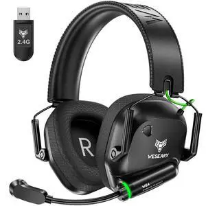 WESEARY Wireless Gaming Headset 2.4GHz & Bluetooth 5.4 Gaming Headphones with ENC Mic, Ultra-Low Latency, Stereo Sound, Soft Earmuffs, Wireless Headsets for PS5, PS4, Switch, PC, Mac WESEARY Wireless Gaming Headset 2.4GHz & Bluetooth 5.4 Gaming Headphones with ENC Mic, Ultra-Low Latency, Stereo Sound, Soft Earmuffs, Wireless Headsets for PS5, PS4, Switch, PC, Mac