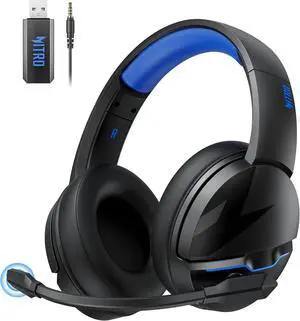2.4GHz Flex Wireless Gaming Headset | Non-Stop 100H Battery | Dynamic 50mm Drivers | Clear Voice Mic | Bluetooth5.3, 3.5mm | Gaming Headphones for PC, PS4, PS5 2.4GHz Flex Wireless Gaming Headset | Non-Stop 100H Battery | Dynamic 50mm Drivers | Clear Voice Mic | Bluetooth5.3, 3.5mm | Gaming Headphones for PC, PS4, PS5