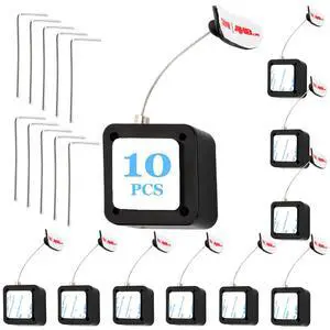 6.5 Ft Retractable Remote Control Safety Lock Tether, Remote Control Leash with Adjustable Lock Strap for TV Remotes, Game Controllers, and Tablets - Perfect for Showrooms (Pack of 10) 6.5 Ft Retractable Remote Control Safety Lock Tether, Remote Control Leash with Adjustable Lock Strap for TV Remotes, Game Controllers, and Tablets - Perfect for Showrooms (Pack of 10)