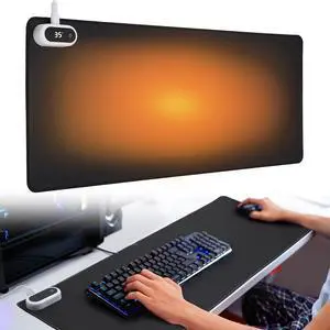 Large Heated Gaming Mouse Pad Gamer Gifts- 5 Levels Heating & Timed Auto Shut-Off, Heated Desk Pad Mat for Keyboard Winter Gaming Accessories, Gifts for Men Boy Women, 31.5''x13'' Black Large Heated Gaming Mouse Pad Gamer Gifts- 5 Levels Heating & Timed Auto Shut-Off, Heated Desk Pad Mat for Keyboard Winter Gaming Accessories, Gifts for Men Boy Women, 31.5''x13'' Black
