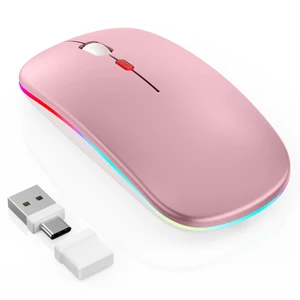LED Wireless Mouse for MacBook & iPad, Bluetooth 5.2/2.4G, USB-C Rechargeable Silent Click, 800/1200/1600 DPI, 2-Device Switch, Slim Portable USB-A/C (LED Wireless Mouse, Rose Gold) LED Wireless Mouse for MacBook & iPad, Bluetooth 5.2/2.4G, USB-C Rechargeable Silent Click, 800/1200/1600 DPI, 2-Device Switch, Slim Portable USB-A/C (LED Wireless Mouse, Rose Gold)