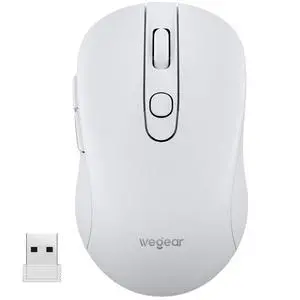 USB Wireless Mouse for Laptop PC Mac, 2.4GHz Cordless Mouse with 6 Buttons, 5-Level Adjustable 4000 DPI, Ergonomic Portable Optical Computer Mice, 24-Month Battery Life -White USB Wireless Mouse for Laptop PC Mac, 2.4GHz Cordless Mouse with 6 Buttons, 5-Level Adjustable 4000 DPI, Ergonomic Portable Optical Computer Mice, 24-Month Battery Life -White