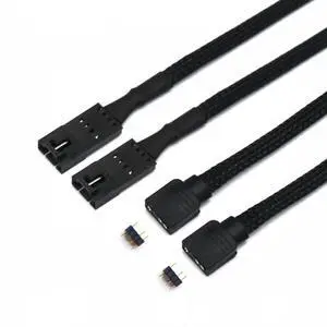 for 2pcs / lot Corsair Fan RGB ARGB Adapter Cable with Black PET Sleeved HD LL120 140 QL 3Pin 4Pin Fan to 5V 3Pin RGB LED Cable 50cm (RGB-4Pin Male Black Sleeved) for 2pcs / lot Corsair Fan RGB ARGB Adapter Cable with Black PET Sleeved HD LL120 140 QL 3Pin 4Pin Fan to 5V 3Pin RGB LED Cable 50cm (RGB-4Pin Male Black Sleeved)