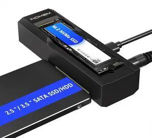 M.2 NVMe SSD Enclosure Adapter, 10Gbps SATA & M.2. NVMe Dual Bay Offline Clone USB-C Adapters Supports 3.5"/2.5" SATA SSD, Type-C Standalone Clone Duplicator M.2 NVMe SSD Enclosure Adapter, 10Gbps SATA & M.2. NVMe Dual Bay Offline Clone USB-C Adapters Supports 3.5"/2.5" SATA SSD, Type-C Standalone Clone Duplicator