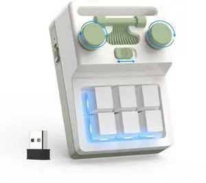 6 Key 2 Knob Macro Keyboard - Programmable Wired/Bluetooth /2.4G Receiver One Handed Gaming Keyboard With Software Macro Keys, Hot-Swap Switch RGB For Photoshop, Gaming 6 Key 2 Knob Macro Keyboard - Programmable Wired/Bluetooth /2.4G Receiver One Handed Gaming Keyboard With Software Macro Keys, Hot-Swap Switch RGB For Photoshop, Gaming