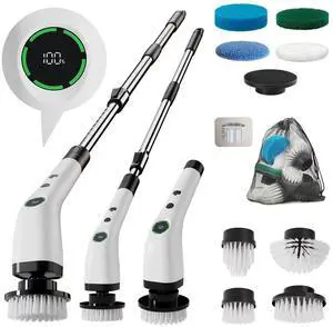 Swyprrix Electric Bathroom Cleaning Brush, Cordless Spin Scrubber Full Body Waterproof IPX7 with Adjustable Handle, 8 Replaceable Brush Heads for Bathtub/Kitchen/Window/Home -SD-CTB01 Swyprrix Electric Bathroom Cleaning Brush, Cordless Spin Scrubber Full Body Waterproof IPX7 with Adjustable Handle, 8 Replaceable Brush Heads for Bathtub/Kitchen/Window/Home -SD-CTB01