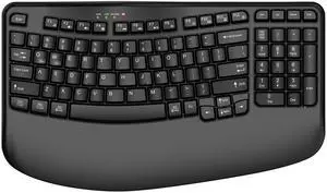 Ergonomic Wireless Keyboard with Wrist Rest, Wave Keys, Comfortable Natural Typing, 2.4GHz Ergo Wireless USB Computer Keyboard for Large Hands, Windows, Mac, Laptop, PC Ergonomic Wireless Keyboard with Wrist Rest, Wave Keys, Comfortable Natural Typing, 2.4GHz Ergo Wireless USB Computer Keyboard for Large Hands, Windows, Mac, Laptop, PC