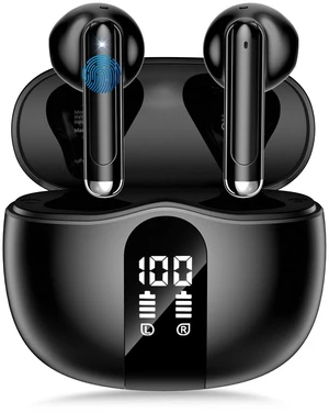 Wireless Earbuds, 2026 Bluetooth 5.4 Headphones Bass Stereo Ear Buds with Noise Cancelling Mic, LED Display in Ear Earphones 50H Playtime Ear Buds, IP7 Waterproof for Laptop Pad Phones Black Wireless Earbuds, 2026 Bluetooth 5.4 Headphones Bass Stereo Ear Buds with Noise Cancelling Mic, LED Display in Ear Earphones 50H Playtime Ear Buds, IP7 Waterproof for Laptop Pad Phones Black