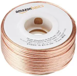 Amazon Basics 16-Gauge Speaker Wire Cable, Polarity Marked, 100 ft, Bronze Amazon Basics 16-Gauge Speaker Wire Cable, Polarity Marked, 100 ft, Bronze