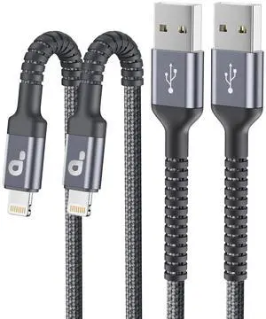 iPhone Charger Cable 2Pack 6FT, Nylon Braided Lightning Cable, Fast Charging iPhone Charger Cord Compatible with iPhone 14 13 12 11 Pro Max XR XS X 8 7 6 Plus iPad and More iPhone Charger Cable 2Pack 6FT, Nylon Braided Lightning Cable, Fast Charging iPhone Charger Cord Compatible with iPhone 14 13 12 11 Pro Max XR XS X 8 7 6 Plus iPad and More