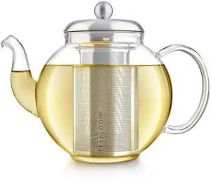 Heritage Borosilicate Glass Teapot 40 oz Classic Round Design with Stainless Steel Infuser Stovetop Safe, Drip-Free Spout, Durable Heat-Resistant Tea Kettle for Loose Leaf or Teabags Heritage Borosilicate Glass Teapot 40 oz Classic Round Design with Stainless Steel Infuser Stovetop Safe, Drip-Free Spout, Durable Heat-Resistant Tea Kettle for Loose Leaf or Teabags